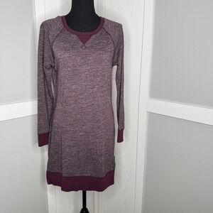 Banana Republic Sweatshirt Dress Womens Small Purple Heathered Zip Hem Stretch